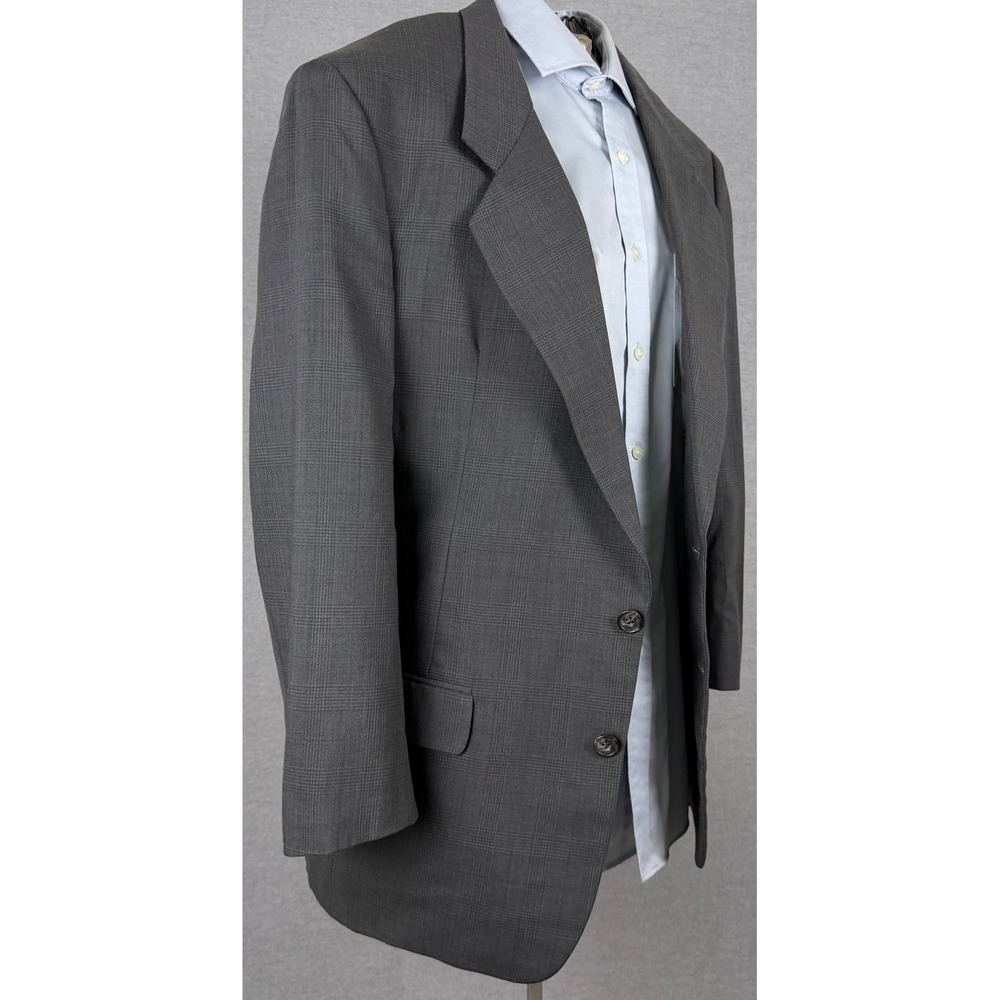 Christian Dior Monsieur Vintage Grey Glen Plaid Blazer 42R Two Button Jacket